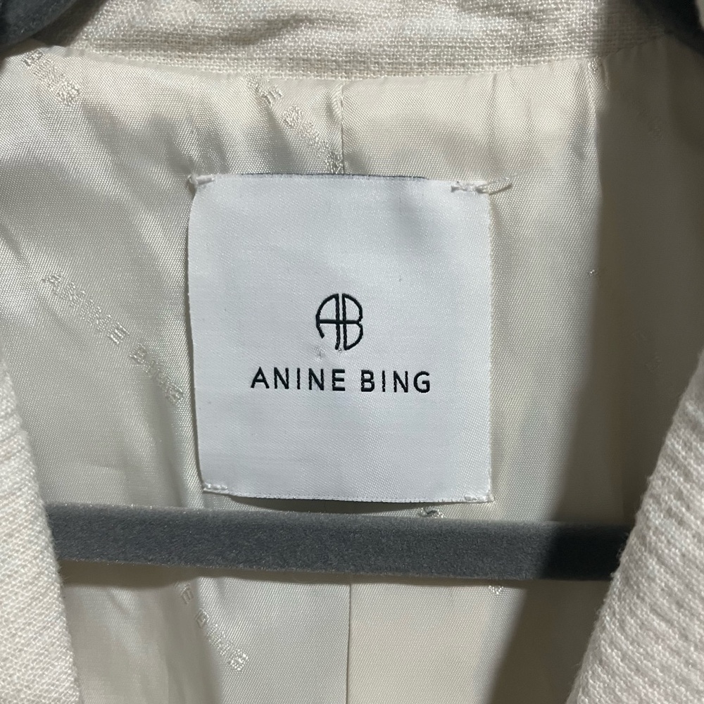 Anine Bing Quinn Oversized Linen Blazer - Off White - Size Small - Picture 7 of 12